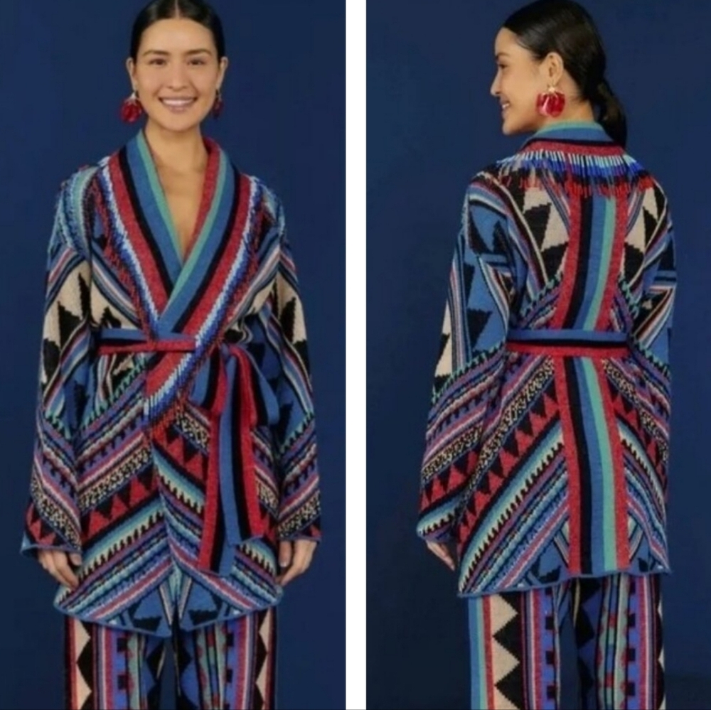 FARM Rio Multicolor Geometric Cardigan